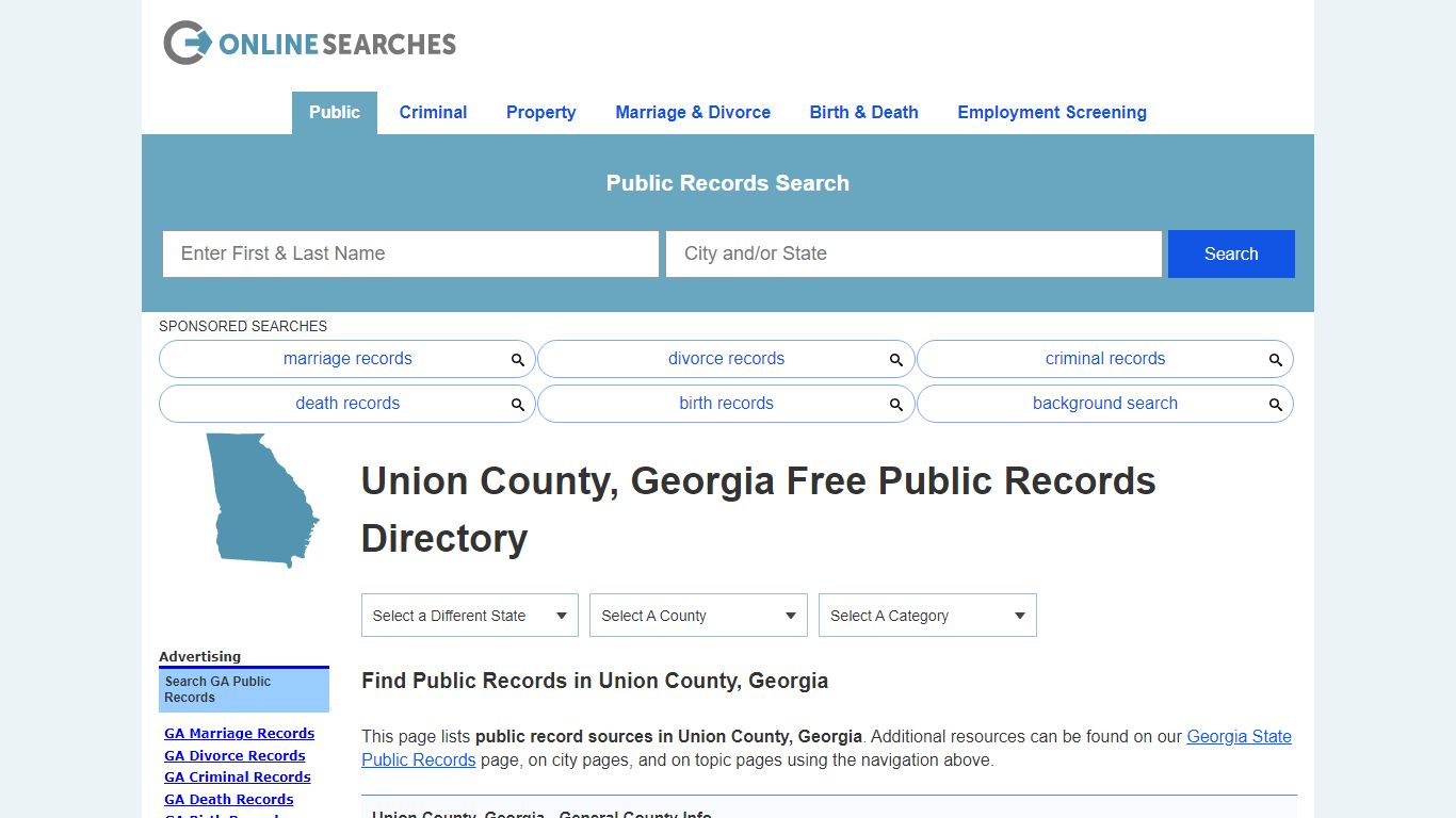 Union County, Georgia Public Records Directory